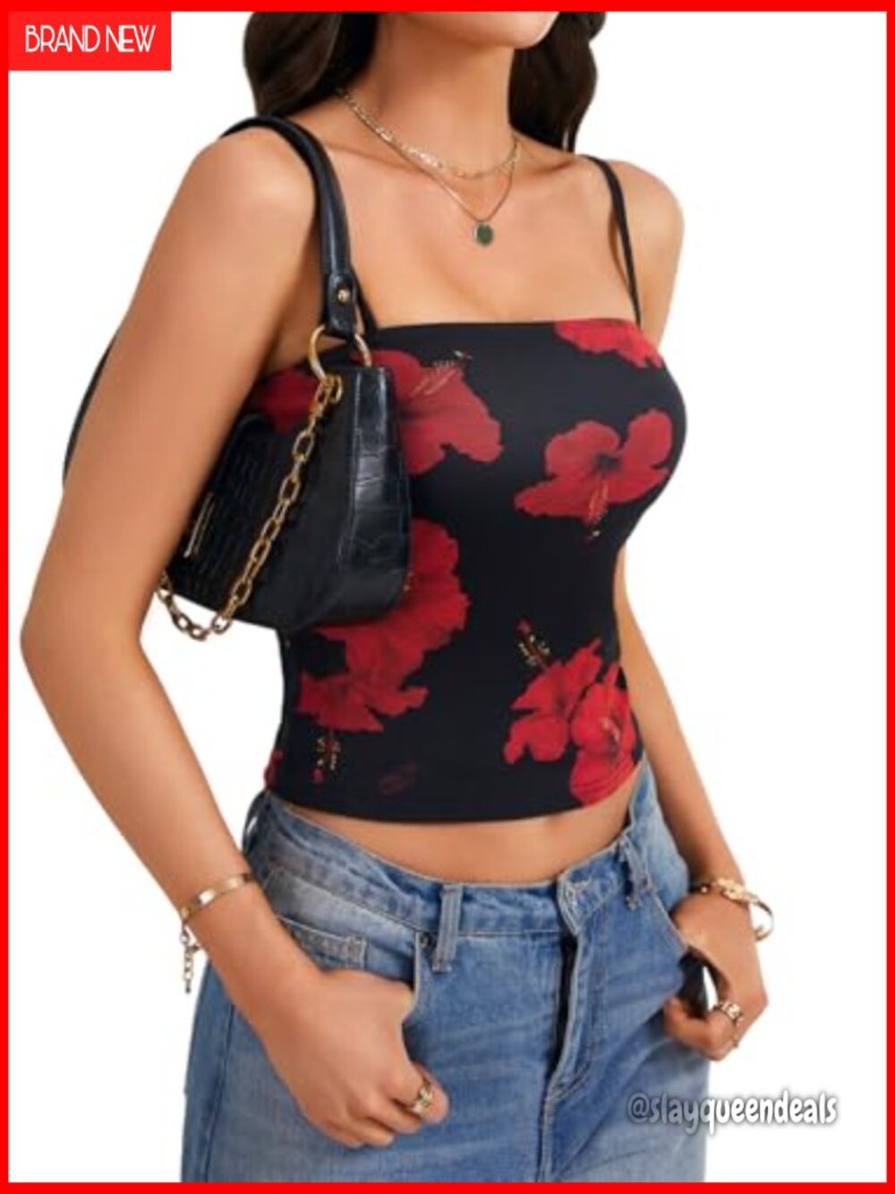 Floral Mesh Sleeveless Spaghetti Strap Y2K Going Out Crop Top Cami - Picture 4 of 6